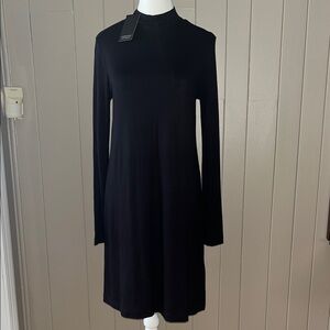 NWT - Adrienne Vittadini Classic Black Long Sleeve Dress